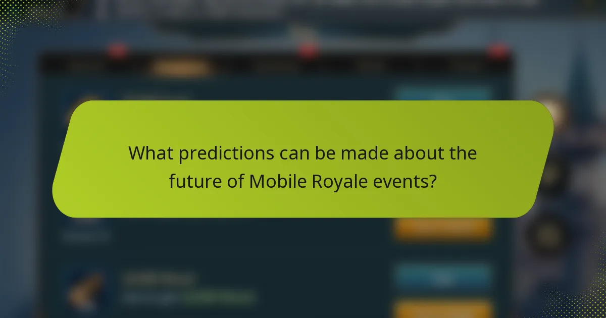 What predictions can be made about the future of Mobile Royale events?