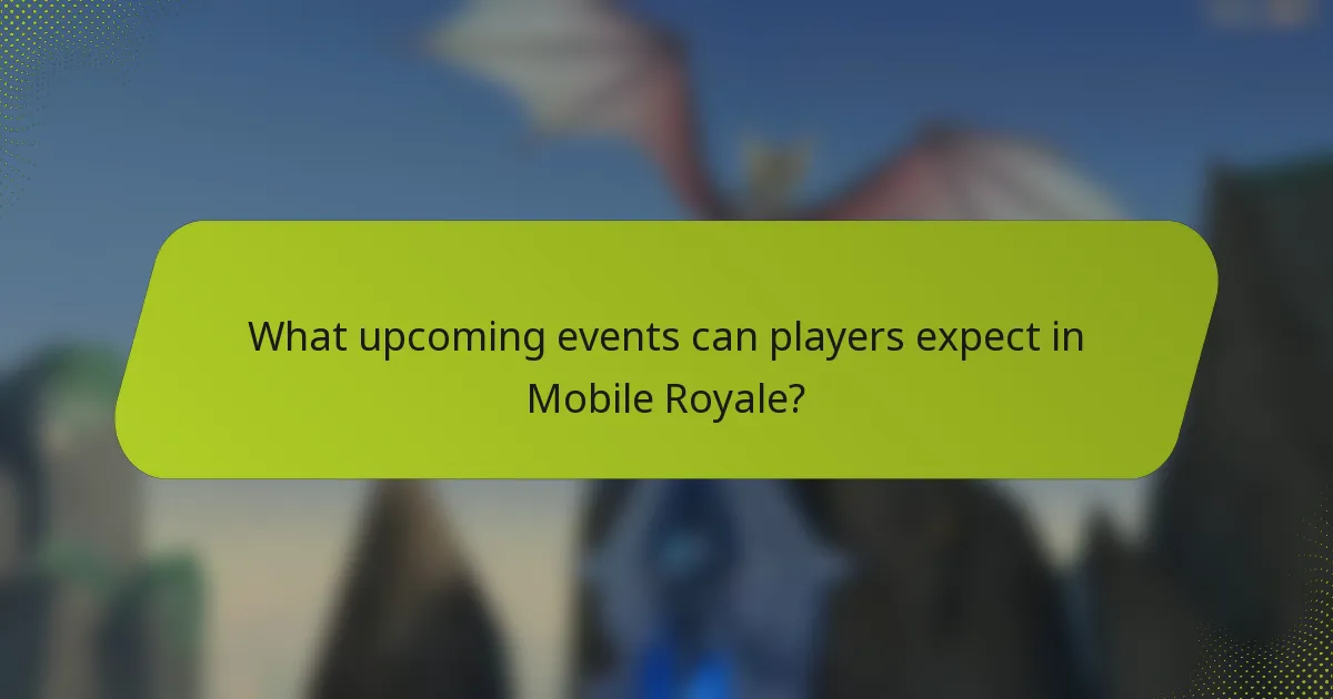 What upcoming events can players expect in Mobile Royale?