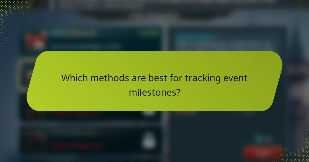 Which methods are best for tracking event milestones?