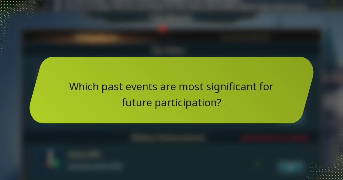Which past events are most significant for future participation?