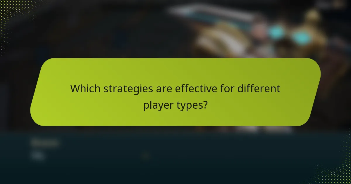 Which strategies are effective for different player types?