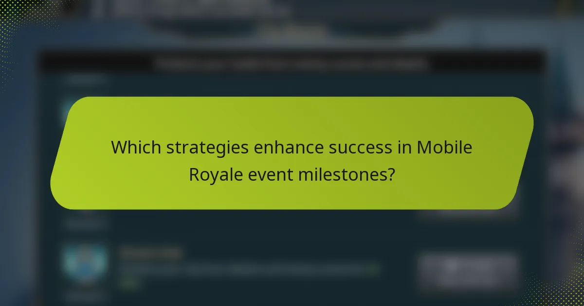 Which strategies enhance success in Mobile Royale event milestones?